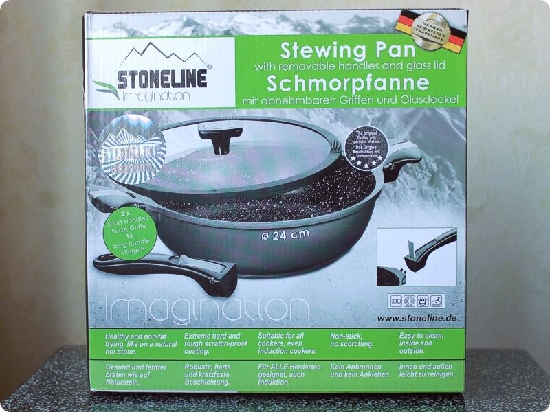 Stoneline® серия «Imagination» глубокая сковорода-вок Ø24 см. с каменным антипригарным покрытием (цвет серый) Арт. WX 16529